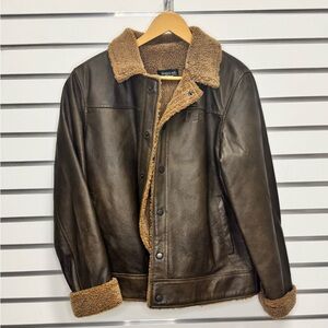 Burk's Bay Jeep Leather Bomber Jacket - Size: S
